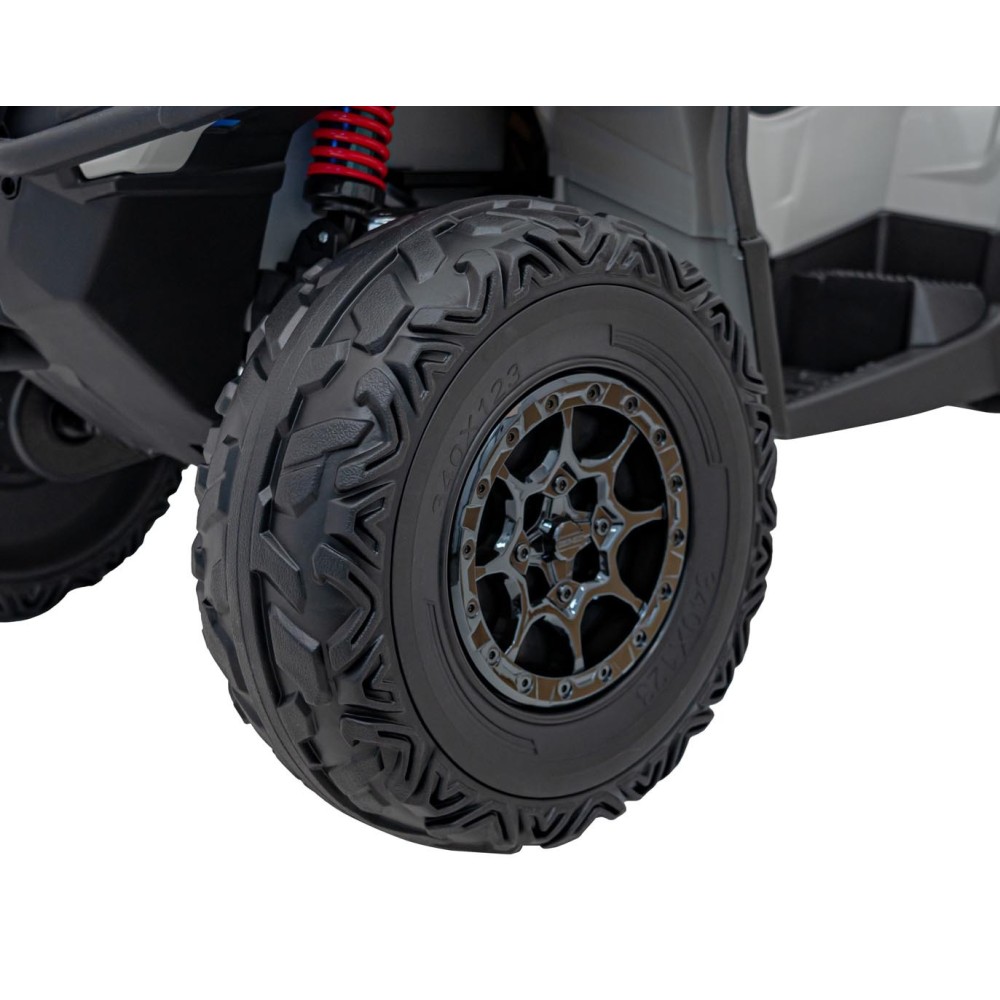 JOKO Elektrická Štvorkolka Can Am Outlander ATV 4x45W, penové kolesá, kožené sedadlo, nosnosť 50kg, Diaľkové ovládanie, sivá