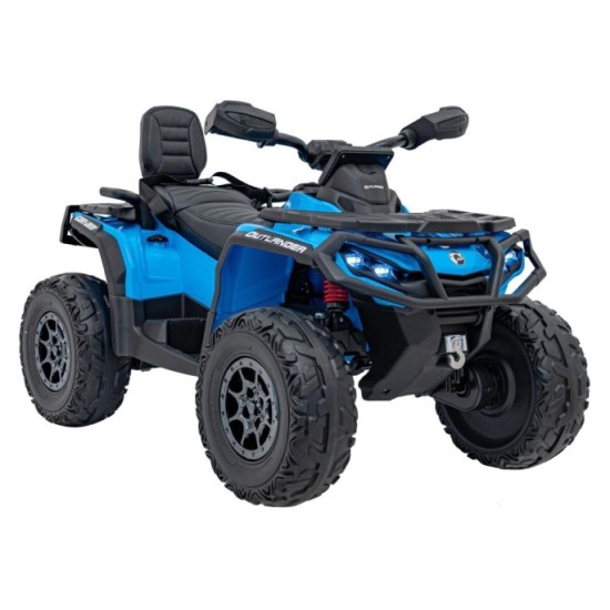 JOKO Elektrická Štvorkolka Can Am Outlander ATV 4x45W, penové kolesá, kožené sedadlo, nosnosť 50kg, Diaľkové ovládanie, modrá