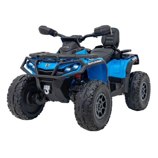 JOKO Elektrická Štvorkolka Can Am Outlander ATV 4x45W, penové kolesá, kožené sedadlo, nosnosť 50kg, Diaľkové ovládanie, modrá