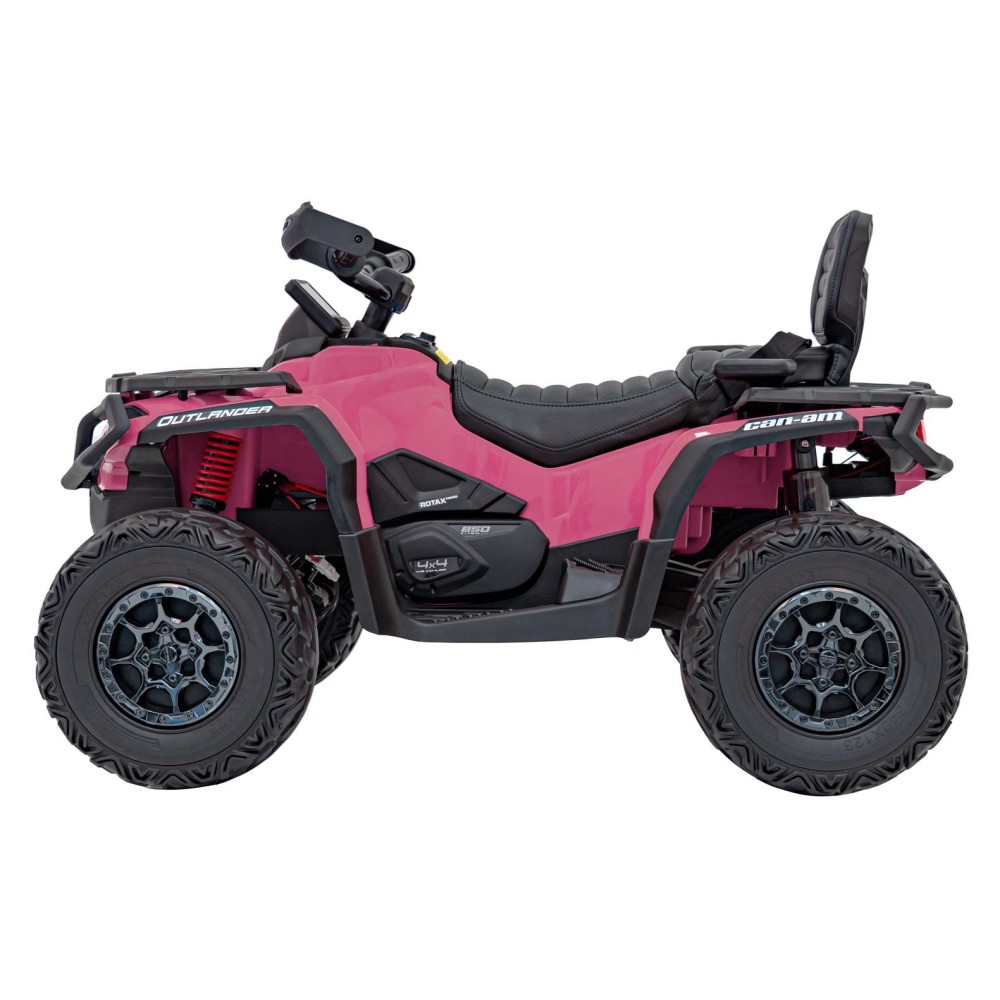 JOKO Elektrická Štvorkolka Can Am Outlander ATV 4x45W, penové kolesá, kožené sedadlo, nosnosť 50kg, Diaľkové ovládanie, ružová