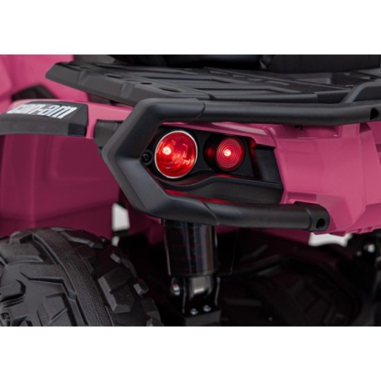 JOKO Elektrická Štvorkolka Can Am Outlander ATV 4x45W, penové kolesá, kožené sedadlo, nosnosť 50kg, Diaľkové ovládanie, ružová