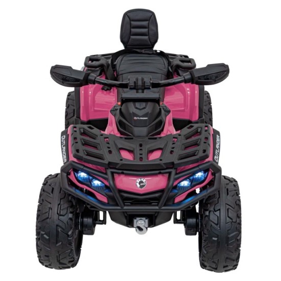 JOKO Elektrická Štvorkolka Can Am Outlander ATV 4x45W, penové kolesá, kožené sedadlo, nosnosť 50kg, Diaľkové ovládanie, ružová