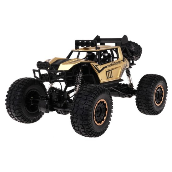 JOKO Veľký RC Kovový Jeep Mega Crawler 1:8 na diaľkové ovládanie s LED svetlom, 49cm, zlatý