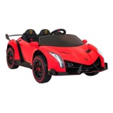 JOKO Elektrické autíčko Lamborghini Veneno 4x4, penové kolesá, kožené sedadlo, Efekt HOJDANIA, nosnosť 50kg, červené