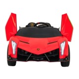 JOKO Elektrické autíčko Lamborghini Veneno 4x4, penové kolesá, kožené sedadlo, Efekt HOJDANIA, nosnosť 50kg, červené