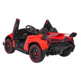 JOKO Elektrické autíčko Lamborghini Veneno 4x4, penové kolesá, kožené sedadlo, Efekt HOJDANIA, nosnosť 50kg, červené
