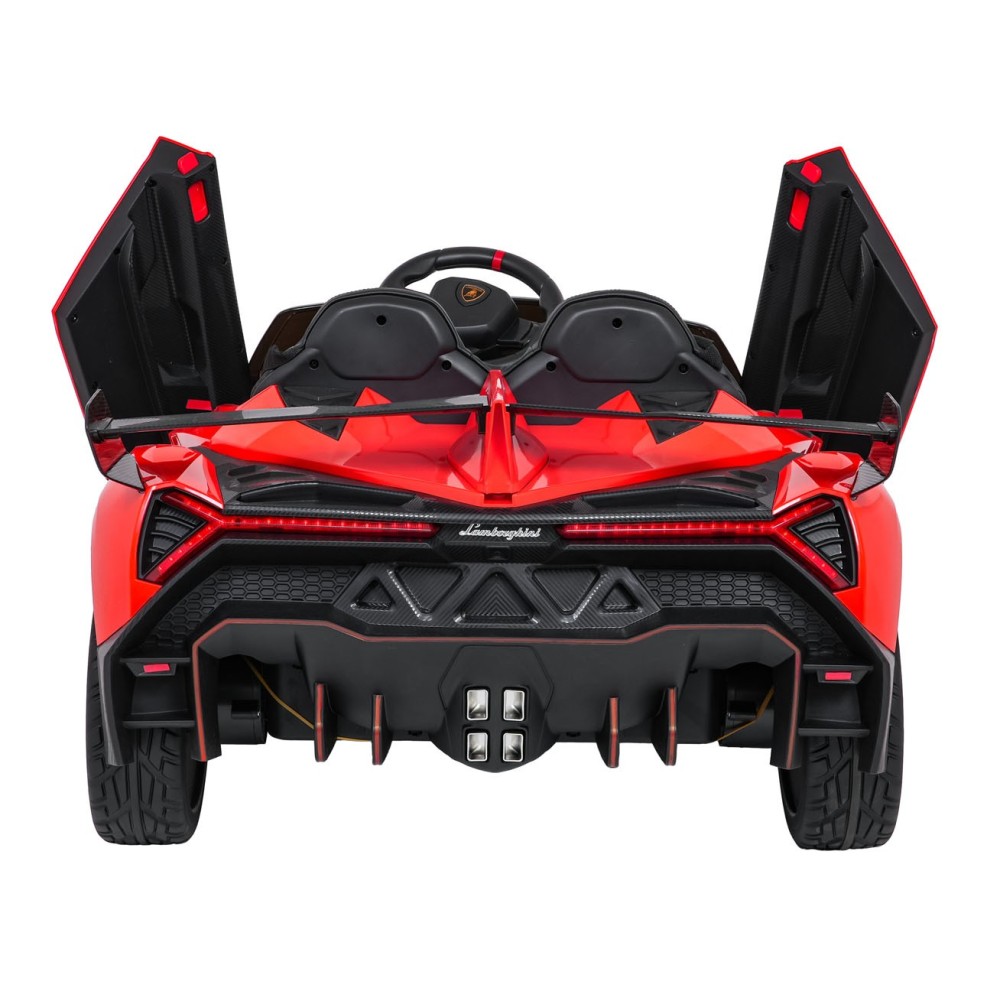 JOKO Elektrické autíčko Lamborghini Veneno 4x4, penové kolesá, kožené sedadlo, Efekt HOJDANIA, nosnosť 50kg, červené