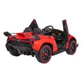 JOKO Elektrické autíčko Lamborghini Veneno 4x4, penové kolesá, kožené sedadlo, Efekt HOJDANIA, nosnosť 50kg, červené