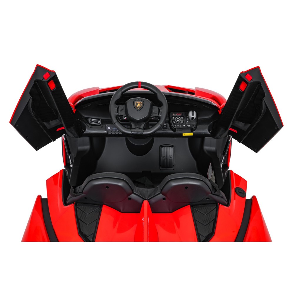 JOKO Elektrické autíčko Lamborghini Veneno 4x4, penové kolesá, kožené sedadlo, Efekt HOJDANIA, nosnosť 50kg, červené
