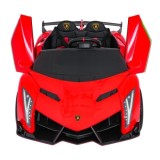 JOKO Elektrické autíčko Lamborghini Veneno 4x4, penové kolesá, kožené sedadlo, Efekt HOJDANIA, nosnosť 50kg, červené