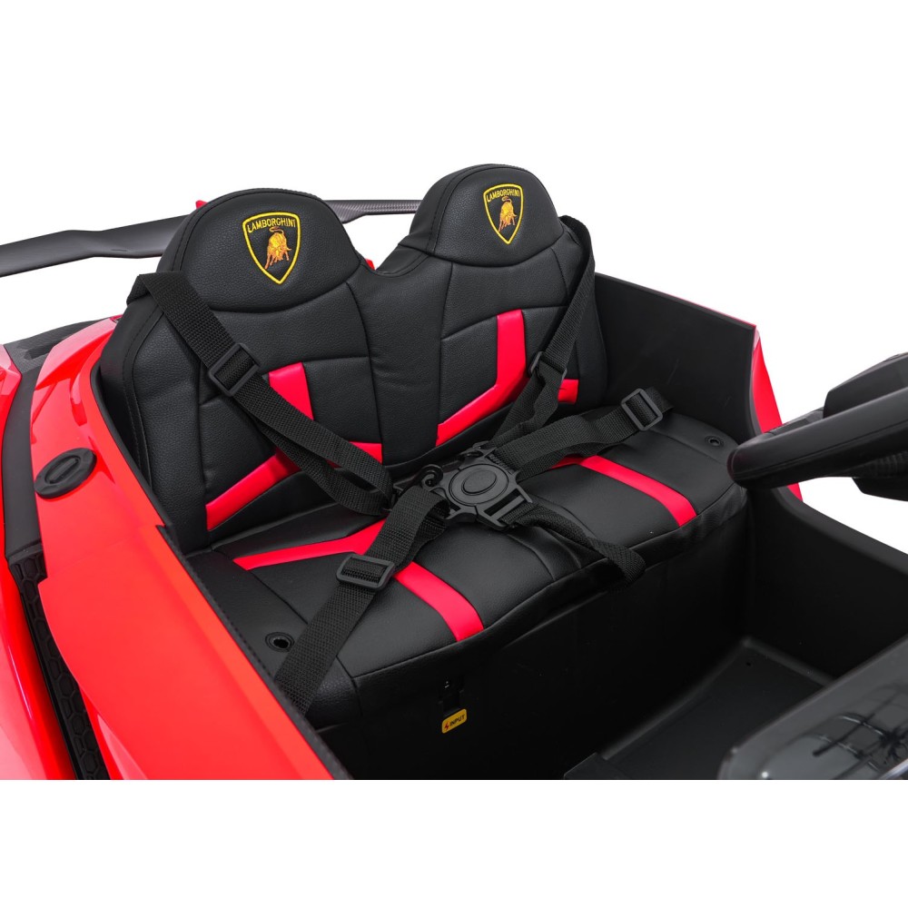 JOKO Elektrické autíčko Lamborghini Veneno 4x4, penové kolesá, kožené sedadlo, Efekt HOJDANIA, nosnosť 50kg, červené