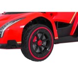 JOKO Elektrické autíčko Lamborghini Veneno 4x4, penové kolesá, kožené sedadlo, Efekt HOJDANIA, nosnosť 50kg, červené