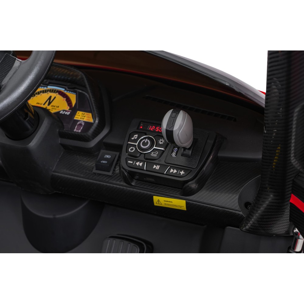 JOKO Elektrické autíčko Lamborghini Veneno 4x4, penové kolesá, kožené sedadlo, Efekt HOJDANIA, nosnosť 50kg, červené
