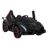 JOKO Elektrické autíčko Lamborghini Veneno 4x4, penové kolesá, kožené sedadlo, Efekt HOJDANIA, nosnosť 50kg, čierne
