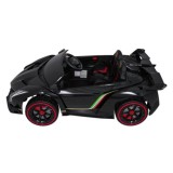 JOKO Elektrické autíčko Lamborghini Veneno 4x4, penové kolesá, kožené sedadlo, Efekt HOJDANIA, nosnosť 50kg, čierne