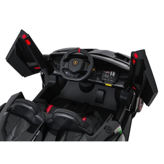 JOKO Elektrické autíčko Lamborghini Veneno 4x4, penové kolesá, kožené sedadlo, Efekt HOJDANIA, nosnosť 50kg, čierne