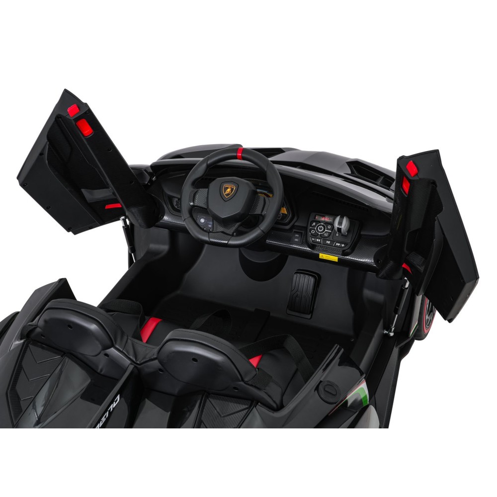JOKO Elektrické autíčko Lamborghini Veneno 4x4, penové kolesá, kožené sedadlo, Efekt HOJDANIA, nosnosť 50kg, čierne