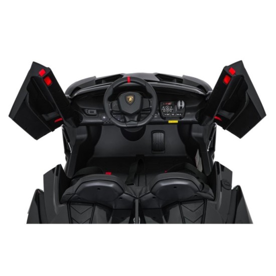 JOKO Elektrické autíčko Lamborghini Veneno 4x4, penové kolesá, kožené sedadlo, Efekt HOJDANIA, nosnosť 50kg, čierne