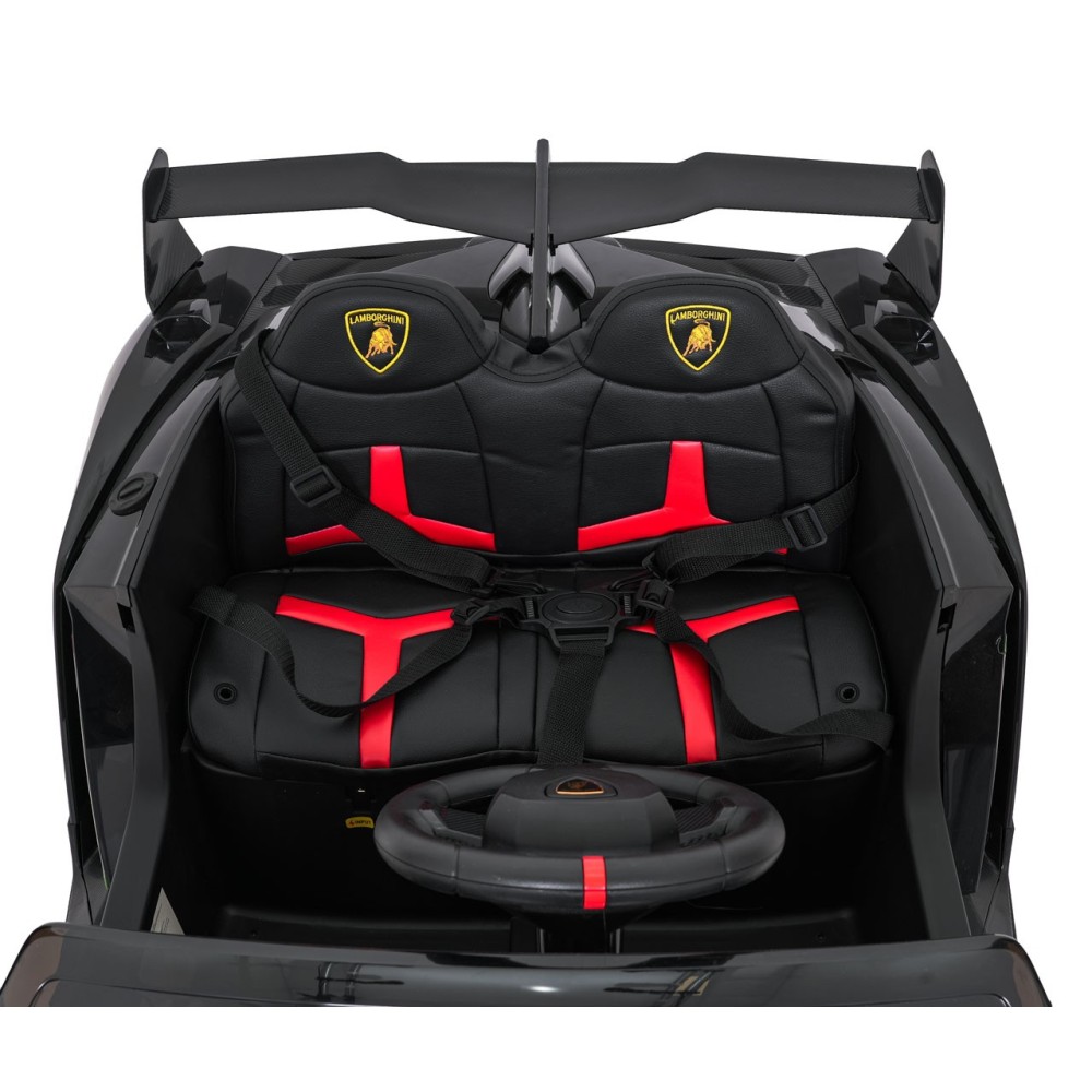 JOKO Elektrické autíčko Lamborghini Veneno 4x4, penové kolesá, kožené sedadlo, Efekt HOJDANIA, nosnosť 50kg, čierne