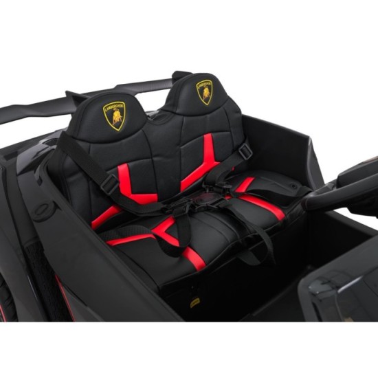 JOKO Elektrické autíčko Lamborghini Veneno 4x4, penové kolesá, kožené sedadlo, Efekt HOJDANIA, nosnosť 50kg, čierne