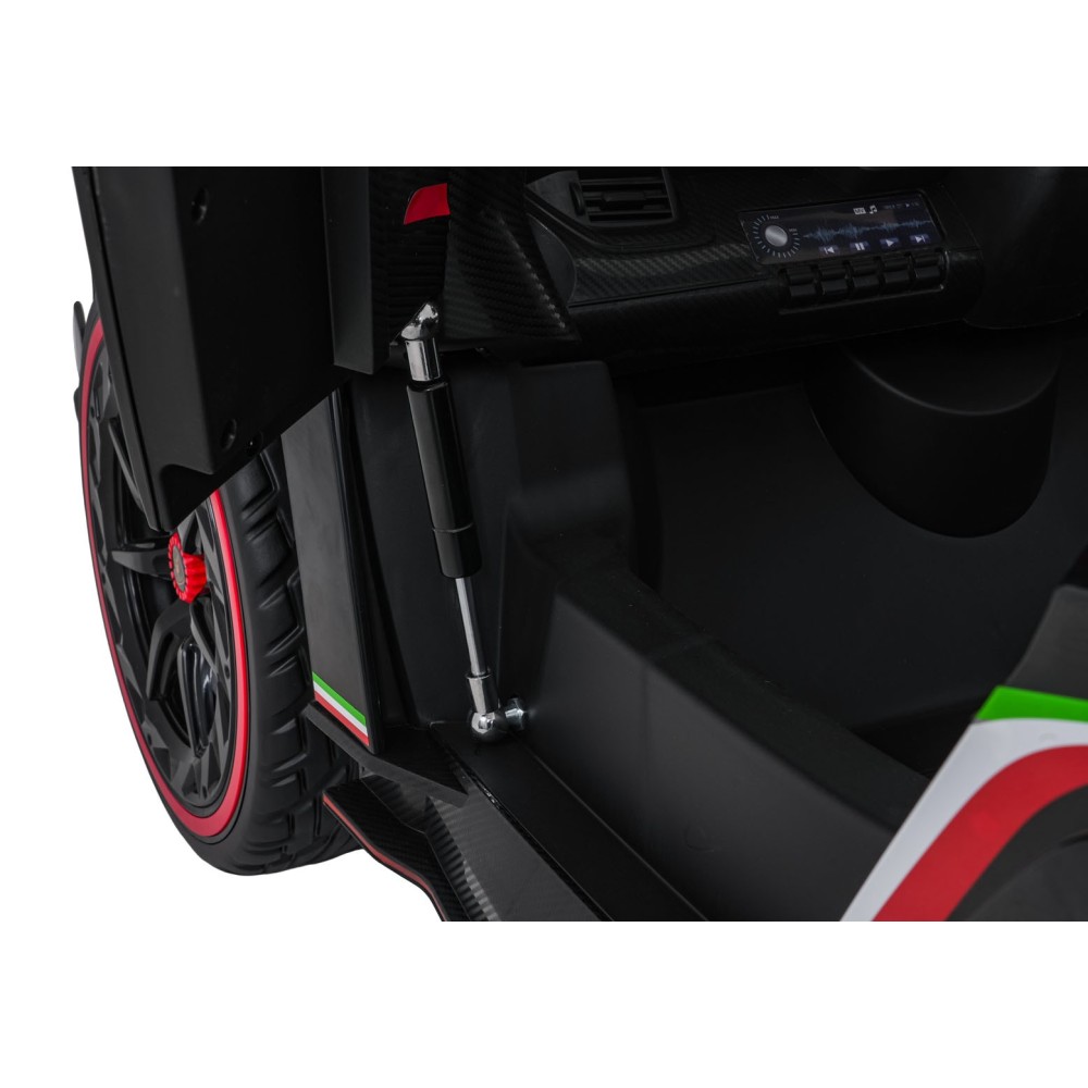 JOKO Elektrické autíčko Lamborghini Veneno 4x4, penové kolesá, kožené sedadlo, Efekt HOJDANIA, nosnosť 50kg, čierne