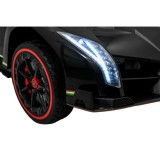 JOKO Elektrické autíčko Lamborghini Veneno 4x4, penové kolesá, kožené sedadlo, Efekt HOJDANIA, nosnosť 50kg, čierne