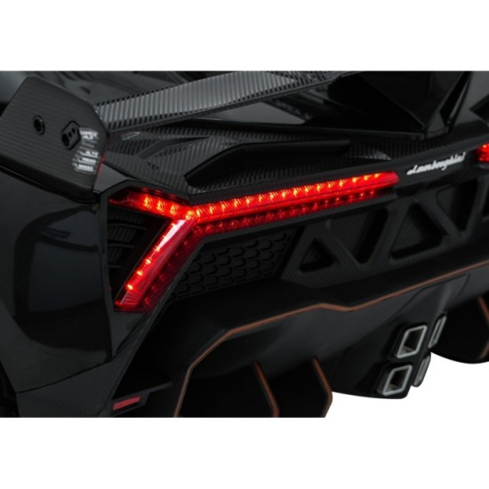 JOKO Elektrické autíčko Lamborghini Veneno 4x4, penové kolesá, kožené sedadlo, Efekt HOJDANIA, nosnosť 50kg, čierne
