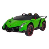 JOKO Elektrické autíčko Lamborghini Veneno 4x4, penové kolesá, kožené sedadlo, Efekt HOJDANIA, nosnosť 50kg, zelené