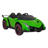 JOKO Elektrické autíčko Lamborghini Veneno 4x4, penové kolesá, kožené sedadlo, Efekt HOJDANIA, nosnosť 50kg, zelené