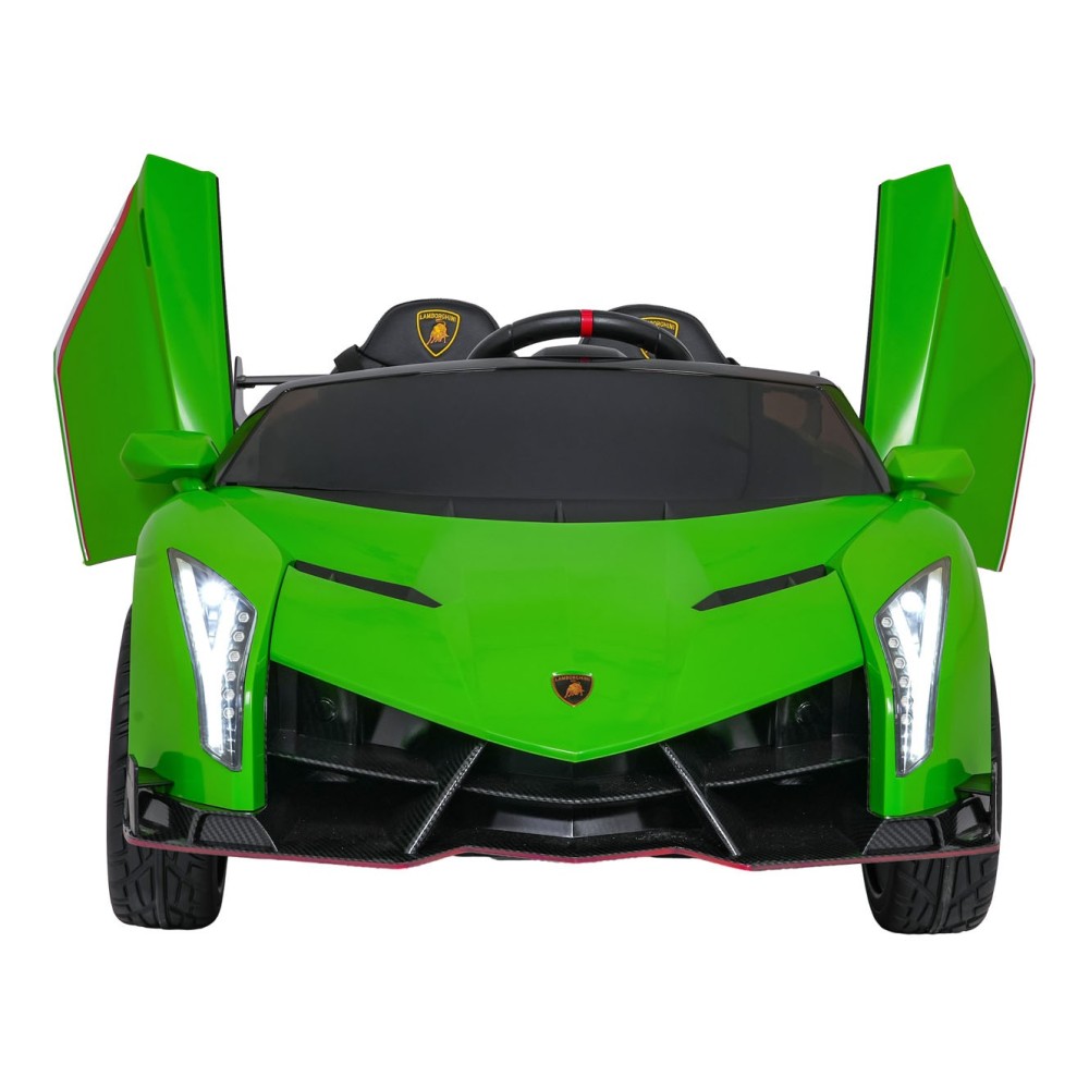 JOKO Elektrické autíčko Lamborghini Veneno 4x4, penové kolesá, kožené sedadlo, Efekt HOJDANIA, nosnosť 50kg, zelené