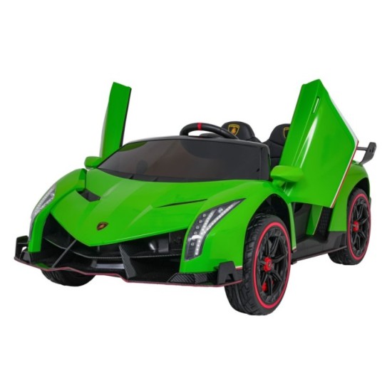 JOKO Elektrické autíčko Lamborghini Veneno 4x4, penové kolesá, kožené sedadlo, Efekt HOJDANIA, nosnosť 50kg, zelené