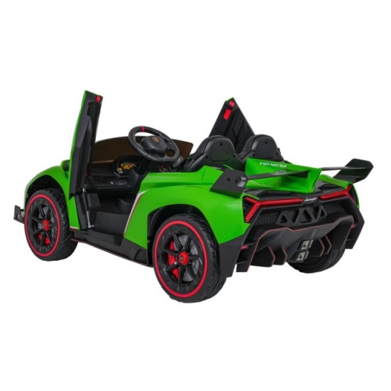JOKO Elektrické autíčko Lamborghini Veneno 4x4, penové kolesá, kožené sedadlo, Efekt HOJDANIA, nosnosť 50kg, zelené