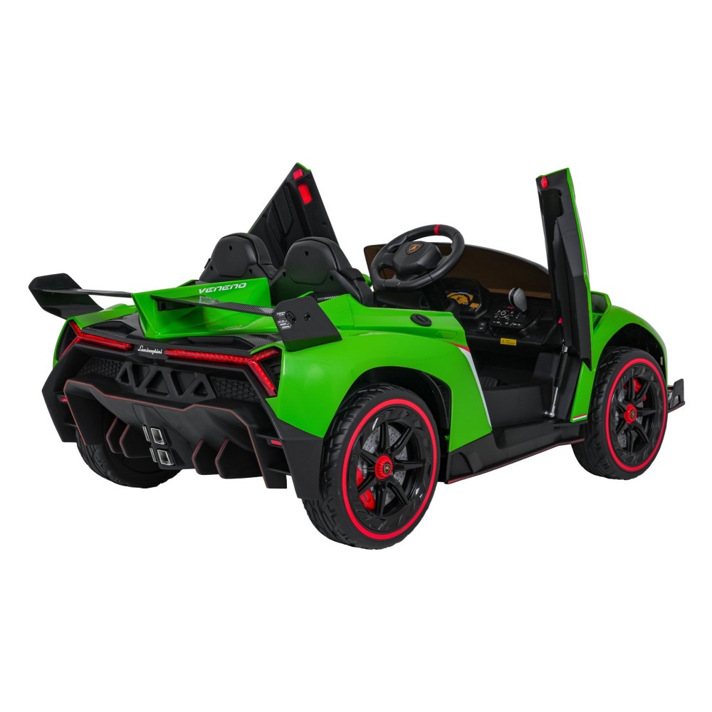 JOKO Elektrické autíčko Lamborghini Veneno 4x4, penové kolesá, kožené sedadlo, Efekt HOJDANIA, nosnosť 50kg, zelené