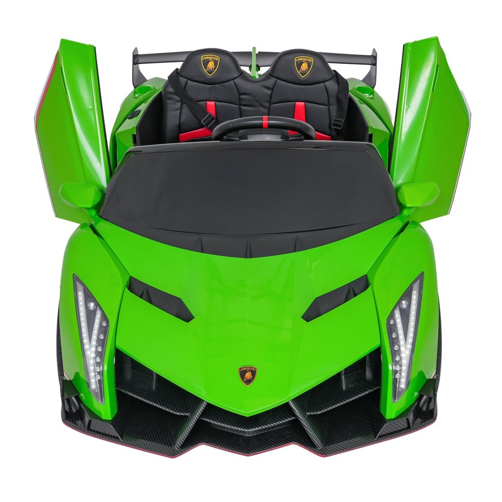 JOKO Elektrické autíčko Lamborghini Veneno 4x4, penové kolesá, kožené sedadlo, Efekt HOJDANIA, nosnosť 50kg, zelené