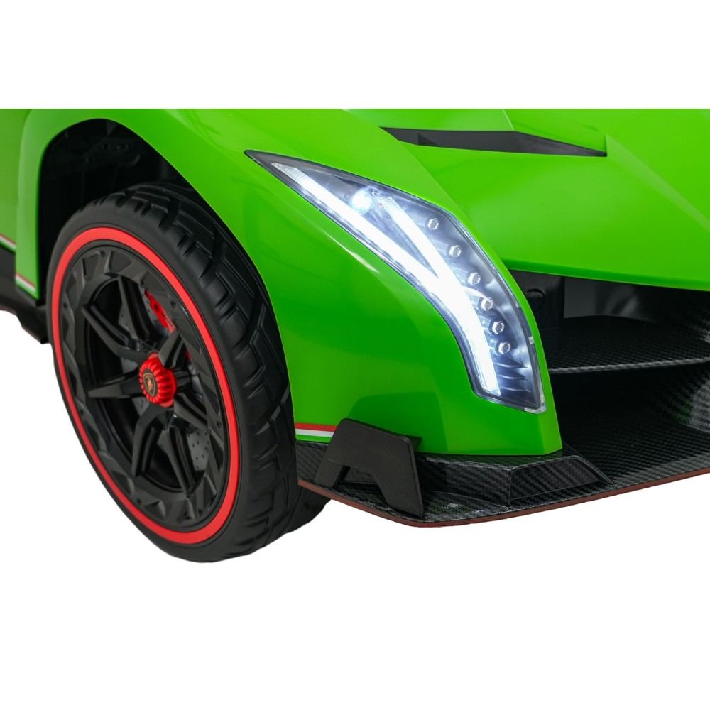 JOKO Elektrické autíčko Lamborghini Veneno 4x4, penové kolesá, kožené sedadlo, Efekt HOJDANIA, nosnosť 50kg, zelené