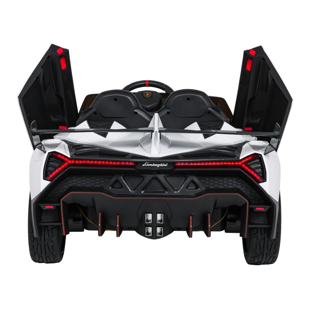 JOKO Elektrické autíčko Lamborghini Veneno 4x4, penové kolesá, kožené sedadlo, Efekt HOJDANIA, nosnosť 50kg, biele