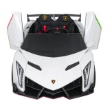 JOKO Elektrické autíčko Lamborghini Veneno 4x4, penové kolesá, kožené sedadlo, Efekt HOJDANIA, nosnosť 50kg, biele