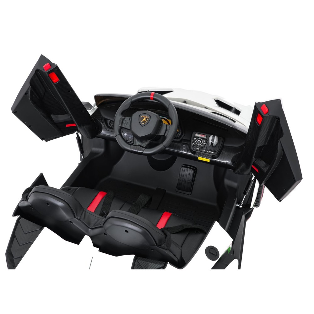 JOKO Elektrické autíčko Lamborghini Veneno 4x4, penové kolesá, kožené sedadlo, Efekt HOJDANIA, nosnosť 50kg, biele