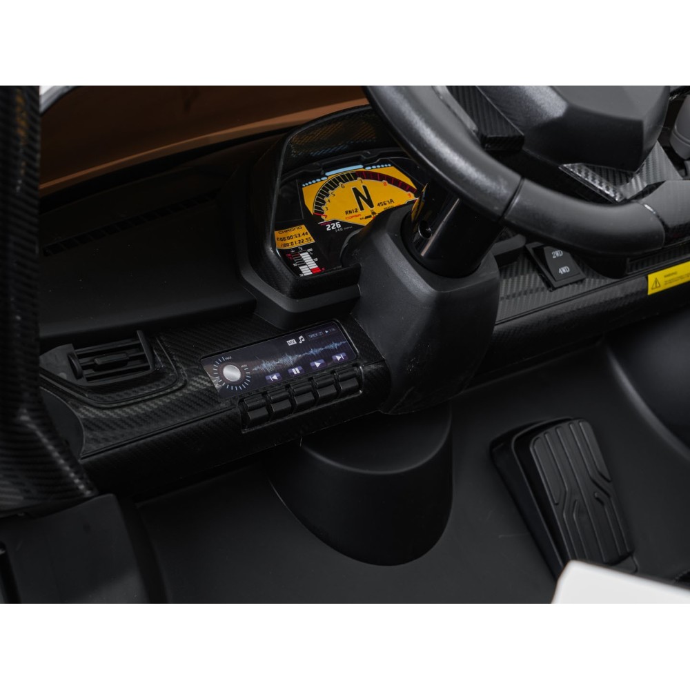 JOKO Elektrické autíčko Lamborghini Veneno 4x4, penové kolesá, kožené sedadlo, Efekt HOJDANIA, nosnosť 50kg, biele