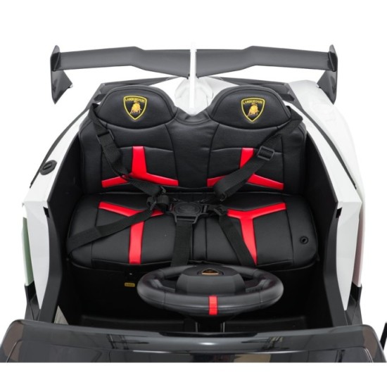 JOKO Elektrické autíčko Lamborghini Veneno 4x4, penové kolesá, kožené sedadlo, Efekt HOJDANIA, nosnosť 50kg, biele