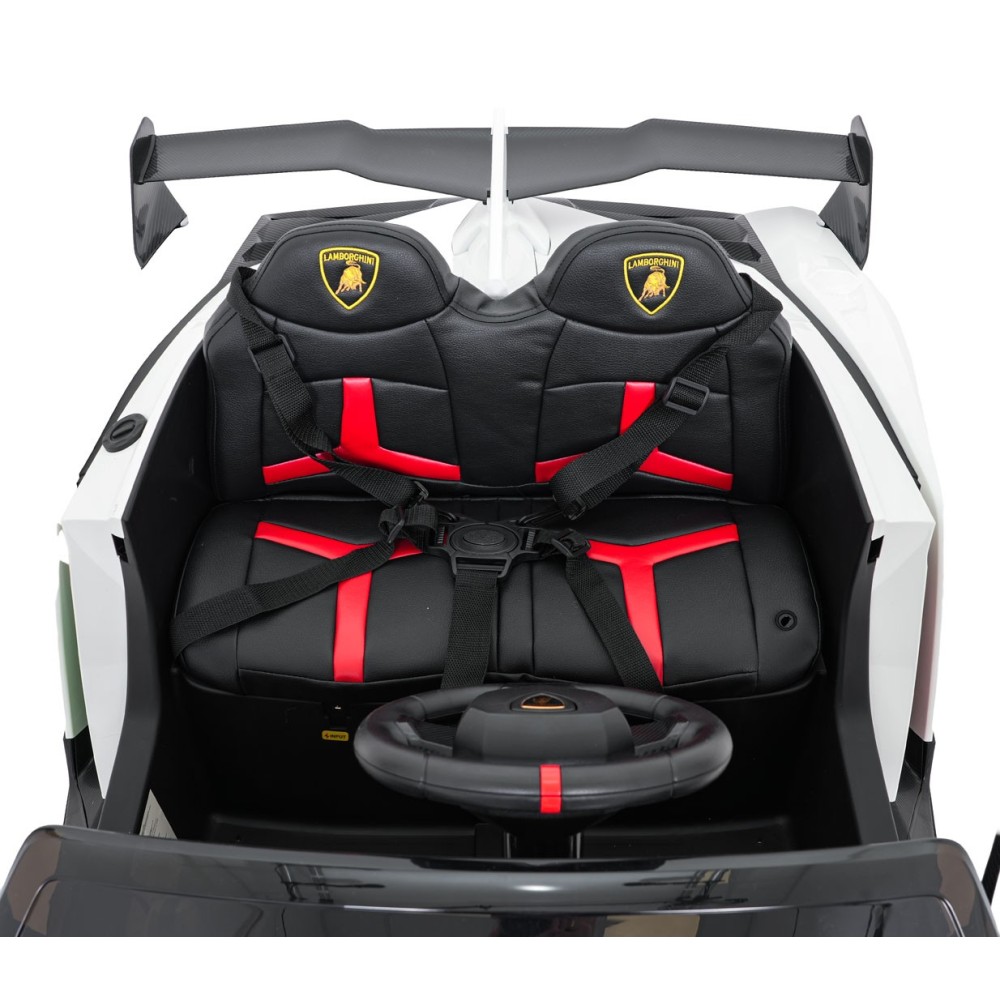 JOKO Elektrické autíčko Lamborghini Veneno 4x4, penové kolesá, kožené sedadlo, Efekt HOJDANIA, nosnosť 50kg, biele