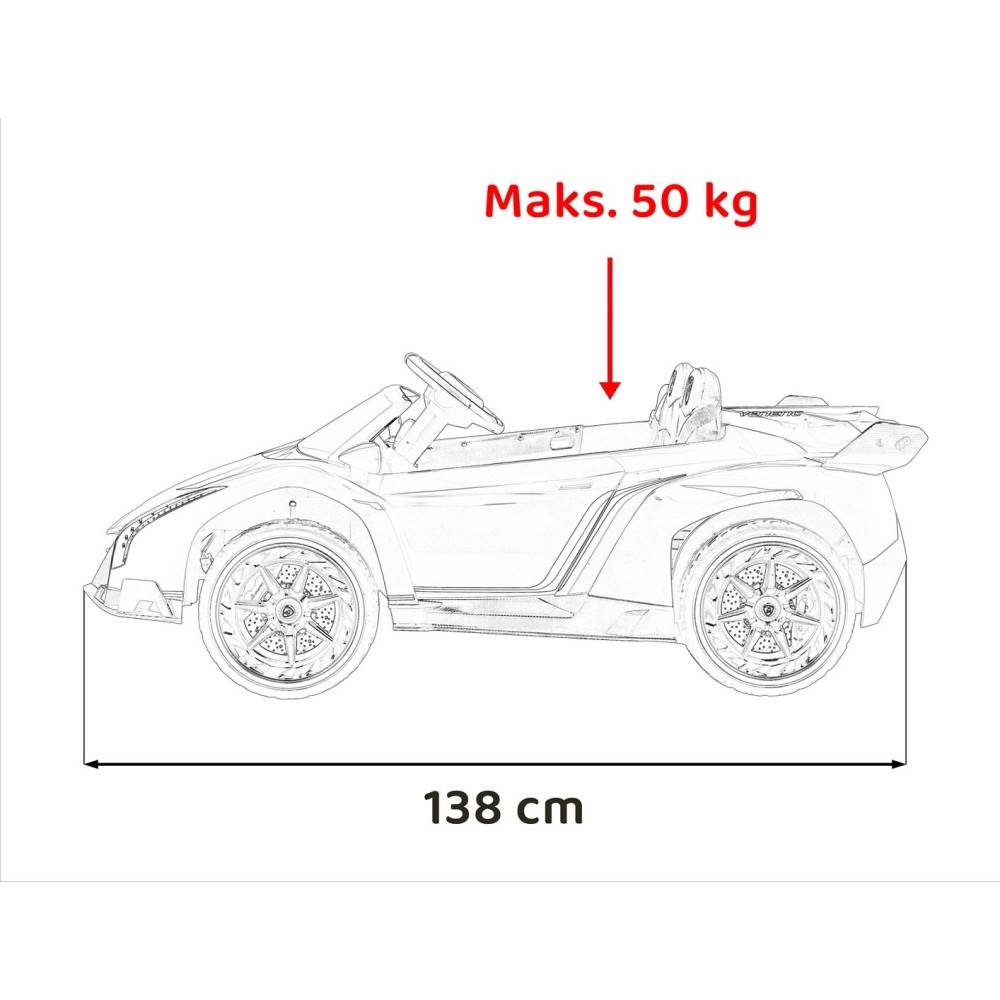 JOKO Elektrické autíčko Lamborghini Veneno 4x4, penové kolesá, kožené sedadlo, Efekt HOJDANIA, nosnosť 50kg, biele