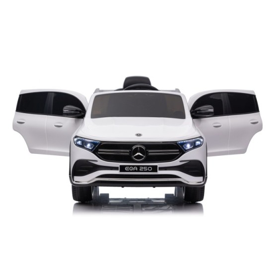 JOKO Elektrické autíčko Mercedes Benz EQA 250 4x4, penové kolesá, kožené sedadlo, nosnosť 50kg, biele