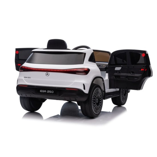JOKO Elektrické autíčko Mercedes Benz EQA 250 4x4, penové kolesá, kožené sedadlo, nosnosť 50kg, biele