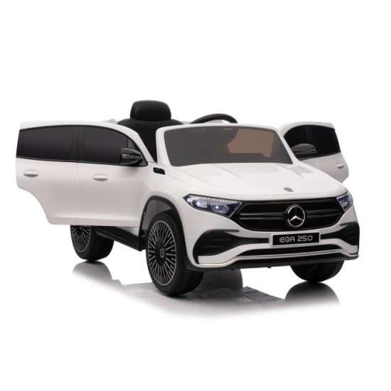JOKO Elektrické autíčko Mercedes Benz EQA 250 4x4, penové kolesá, kožené sedadlo, nosnosť 50kg, biele
