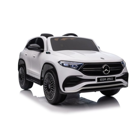 JOKO Elektrické autíčko Mercedes Benz EQA 250 4x4, penové kolesá, kožené sedadlo, nosnosť 50kg, biele
