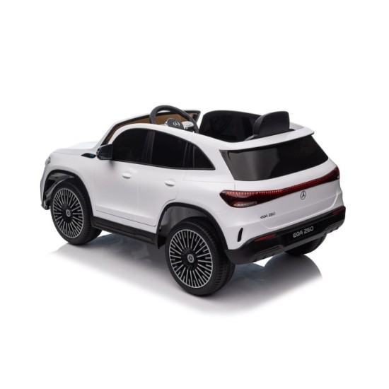 JOKO Elektrické autíčko Mercedes Benz EQA 250 4x4, penové kolesá, kožené sedadlo, nosnosť 50kg, biele