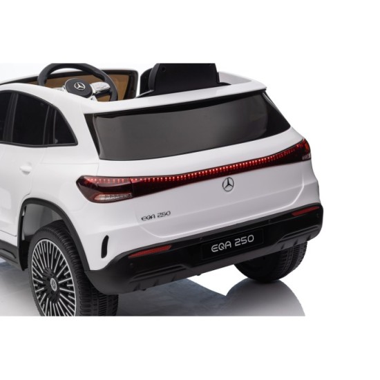 JOKO Elektrické autíčko Mercedes Benz EQA 250 4x4, penové kolesá, kožené sedadlo, nosnosť 50kg, biele