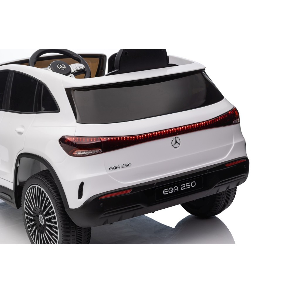 JOKO Elektrické autíčko Mercedes Benz EQA 250 4x4, penové kolesá, kožené sedadlo, nosnosť 50kg, biele