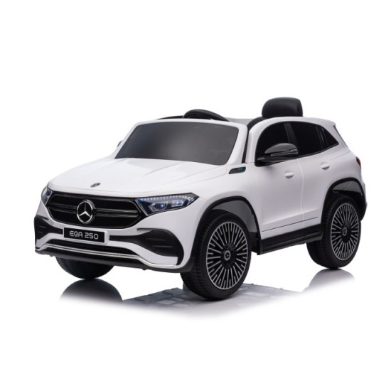 JOKO Elektrické autíčko Mercedes Benz EQA 250 4x4, penové kolesá, kožené sedadlo, nosnosť 50kg, biele